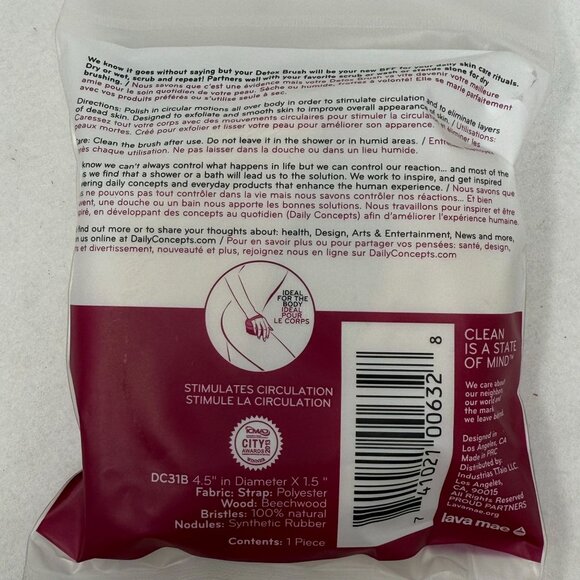 Daily Concepts Daily Detox Massaging Brush With Natural Bristles - Picture 3 of 3